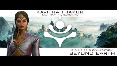 Vůdce Kavitha Thakur a znak Kavithan Protectorate