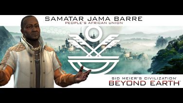 Vůdce Samatar Jama Barre a znak People's African Union