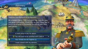 Bismarck si nárokuje zemi v Civilization Revolution.
